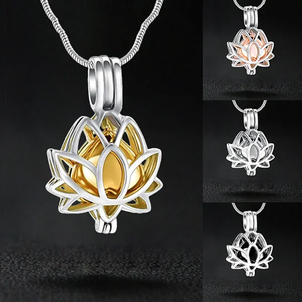 Best necklaces and pendants with sterling silver for an affordable yet stylish choice-Lotus Flower Ashes Pendant Necklace