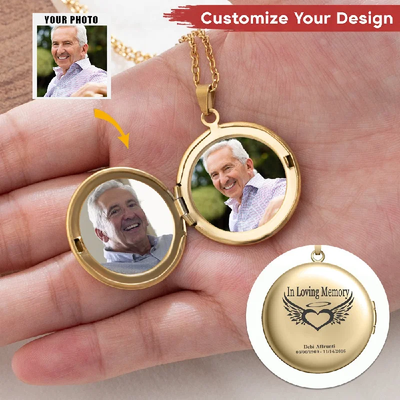 Best necklaces and pendants for weddings with matching designs for bride and groom-Personalized In Loving Memory Locket Necklace