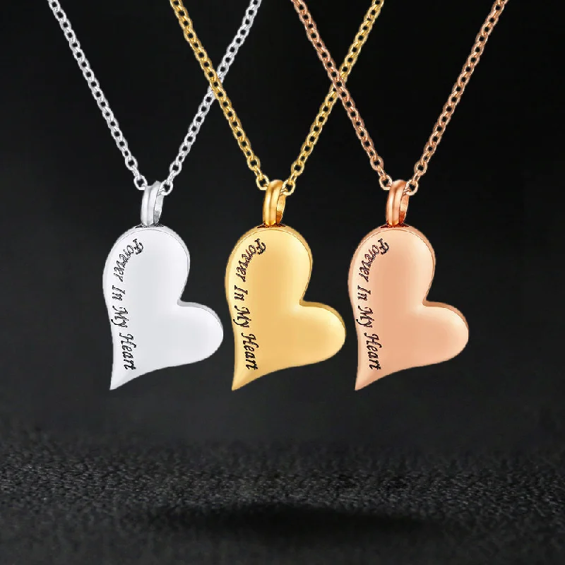 Best necklaces and pendants with infinity hearts for a romantic, eternal symbol-Forever In My Heart Urn Ashes Necklace