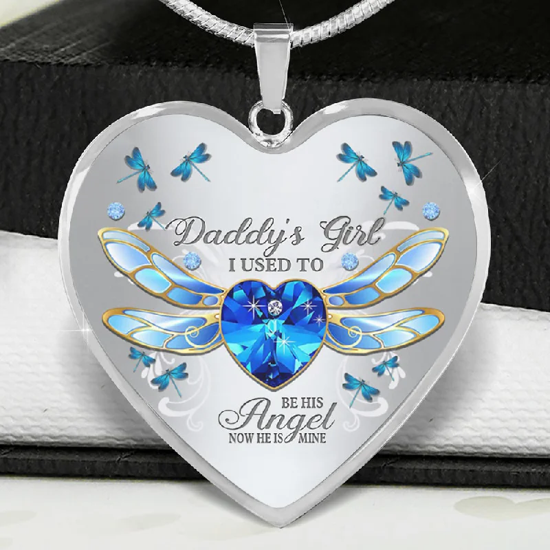 Best necklaces and pendants with zodiac signs for a celestial, astrology-inspired vibe-Daddy's Girl Dragonfly Heart Necklace