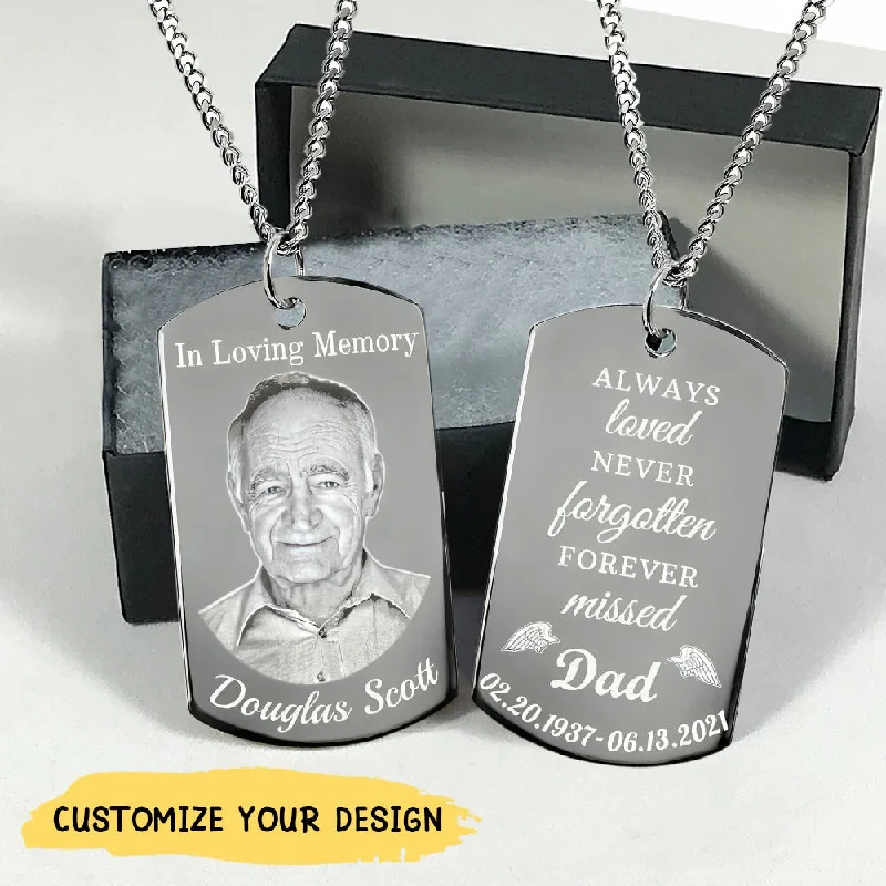 Best necklaces and pendants with crystal accents for a sparkling and elegant style-Personalized In Loving Memory Dogtag Necklace