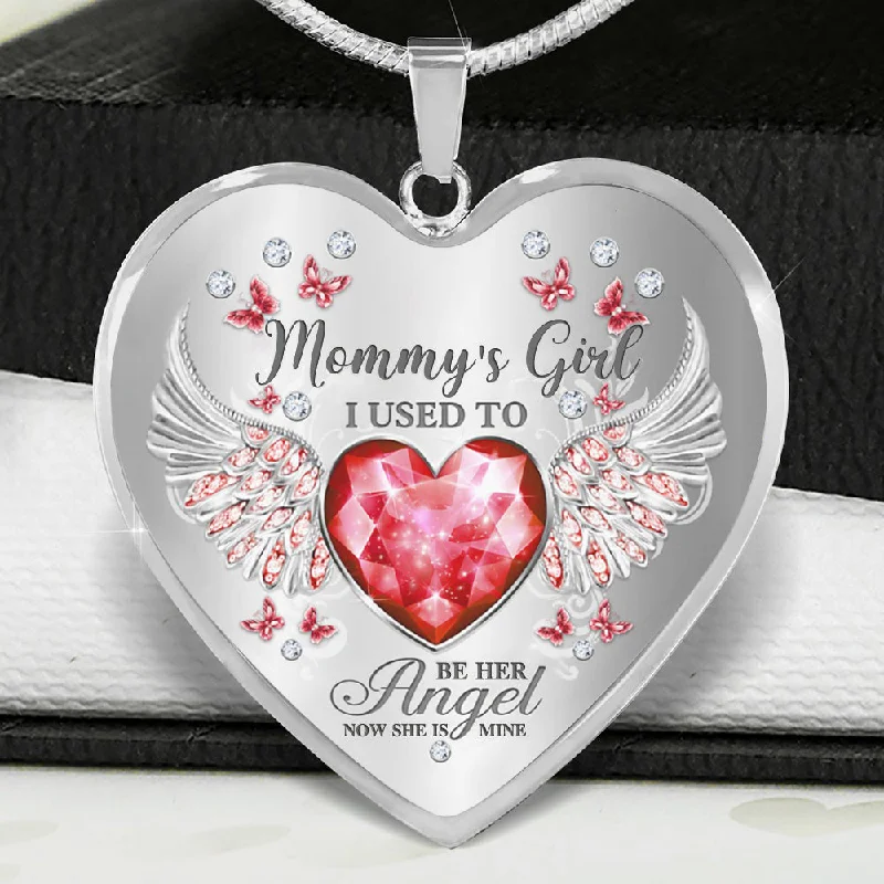 Best necklaces and pendants with turquoise stones for a vibrant boho-chic look-Mommy's Girl Heart Necklace