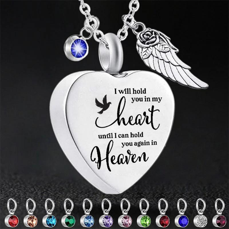 Necklaces and pendants with custom engravings for a personal, meaningful gift-I Will Hold You In My Heart Urn Necklace