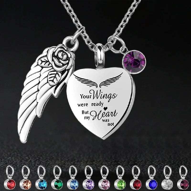 Best necklaces and pendants with seashell designs for a tropical, beachy vibe-Your Wings were Ready My Heart was Not Heart Urn Necklace