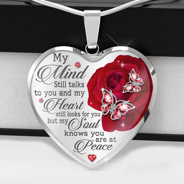 Fashionable necklaces and pendants with birthstones for a personalized gift idea-My Mind Still Talks To You Necklace