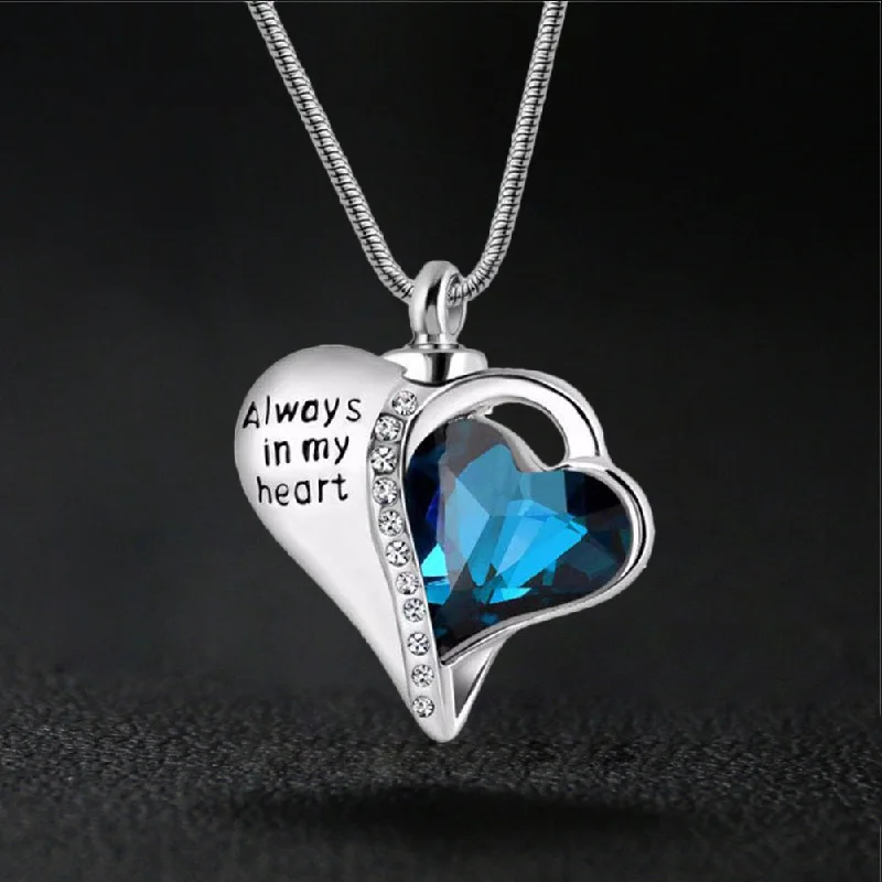 Personalized necklaces and pendants with name engravings for a custom touch-Blue Crystal Ashes Necklace