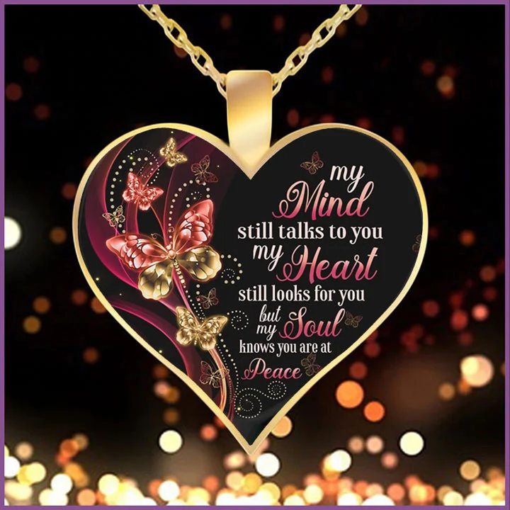 Best necklaces and pendants with cubic zirconia for a budget-friendly dazzling effect-My Mind Still Talks To You Heart Necklace