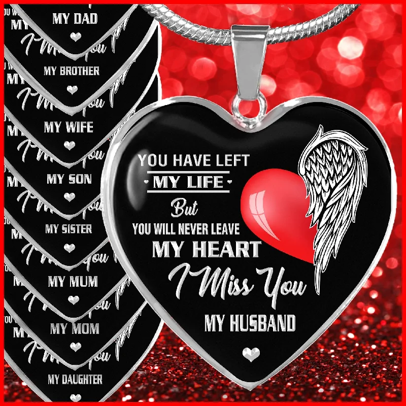 Necklaces and pendants with personalized charms for a custom piece of jewelry-I Miss You Family Heart Necklace