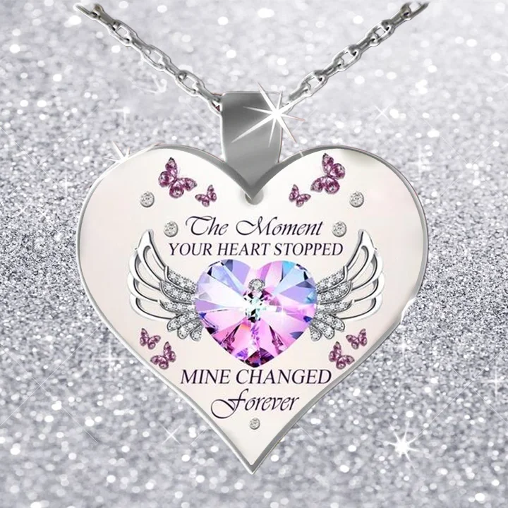 Personalized necklaces and pendants with name engravings for a custom touch-The Moment Your Heart Stopped Necklace