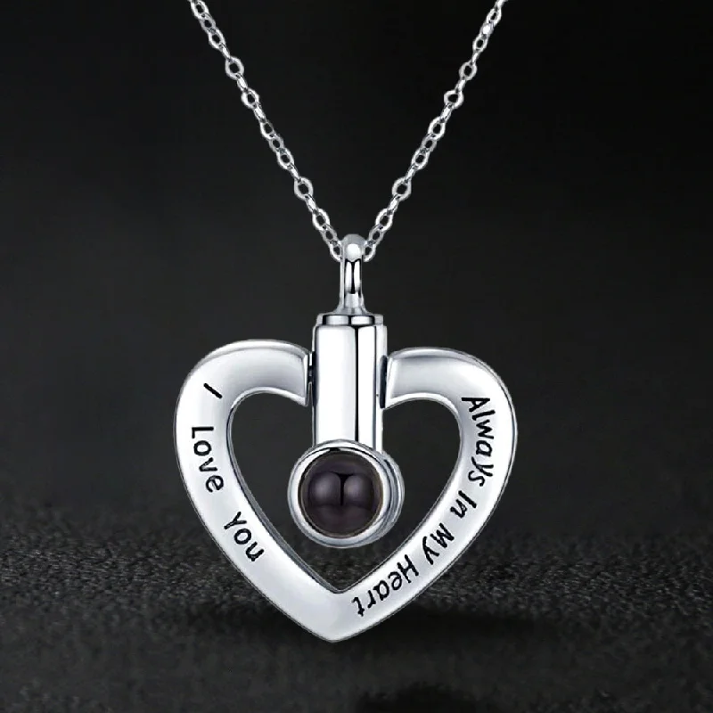 Best necklaces and pendants with matching rings for a coordinated jewelry set-Silver Heart Urn Necklace for Ashes