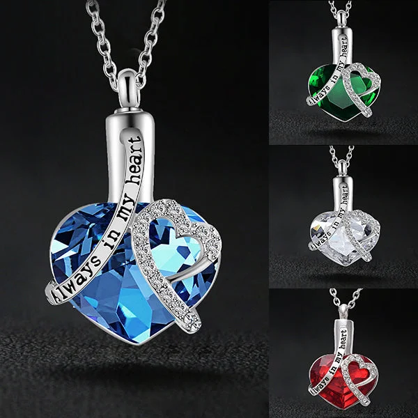 Beautiful necklaces and pendants with tree branch motifs for a nature-inspired design-Always In My Heart Blue Zircon Urn Necklace