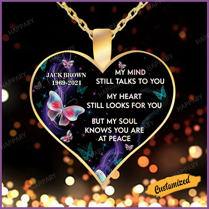 Best necklaces and pendants with heart-shaped lockets for a sentimental keepsake-My Mind Still Talks To You Custom Name Personalized Heart Necklace