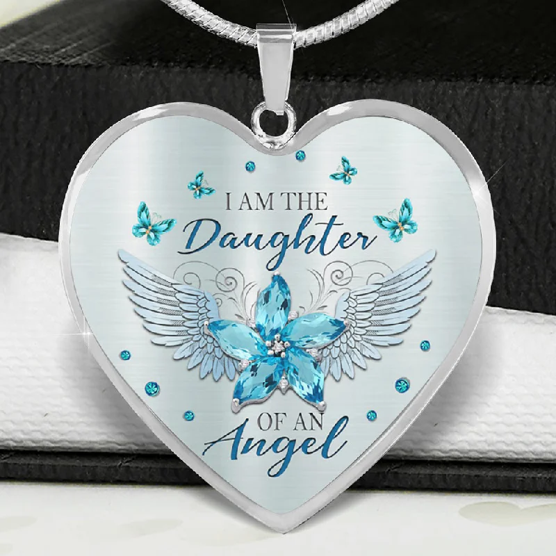 Elegant necklaces and pendants with gold chains for a chic, timeless appearance-I Am The Daughter Of An Angel Heart Necklace