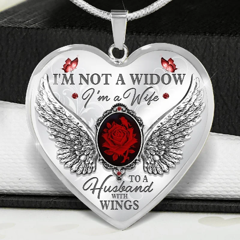 Best necklaces and pendants with matching rings for a coordinated jewelry set-I'm Not A Widow Heart Necklace