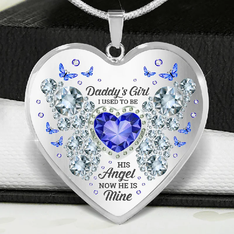 Necklaces and pendants with infinity love symbols for an eternal, romantic gesture-Daddy's Girl - I Used To Be Heart Necklace