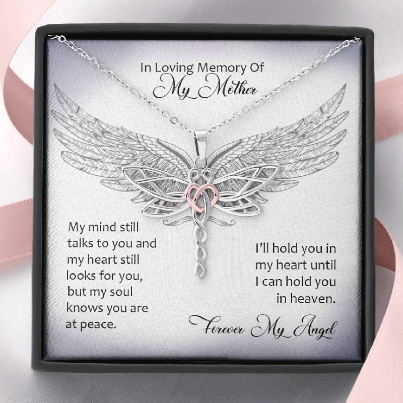 Best necklaces and pendants with oval pendants for a classic, elegant shape-In Loving Memory Of My Mother Dragonfly Necklace