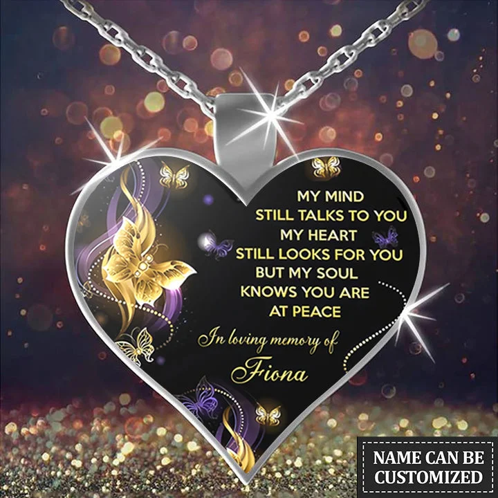 Beautiful necklaces and pendants with moon and star charms for a dreamy effect-My Mind Still Talks To You Personalized Heart Necklace