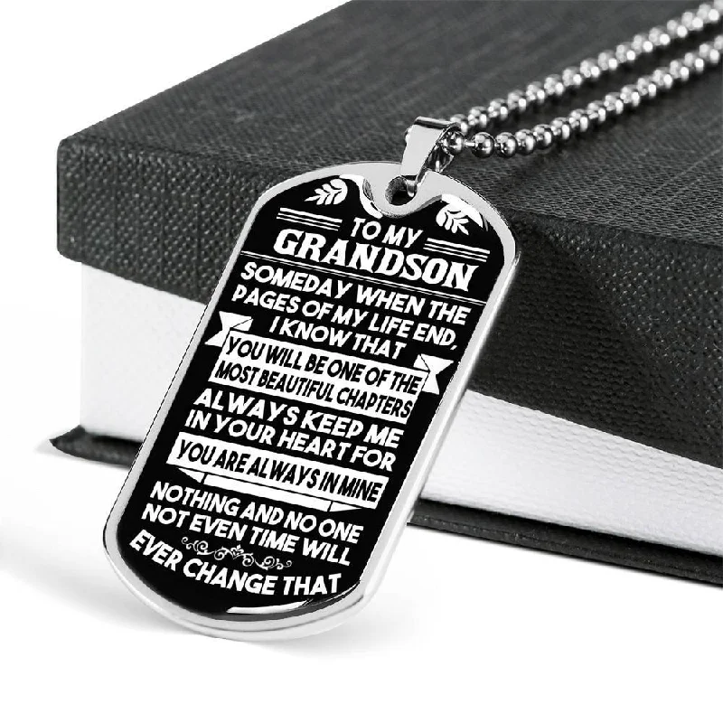 Best necklaces and pendants with personalized coordinates for a special keepsake-To My Grandson - Necklace