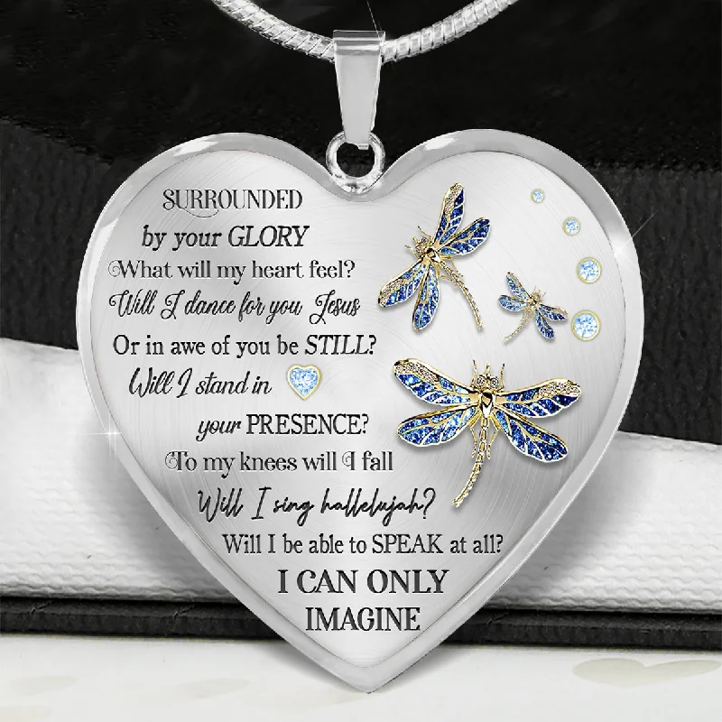 Stunning necklaces and pendants with aquamarine stones for a serene effect-Surrounded By Your Glory Jesus Heart Necklace