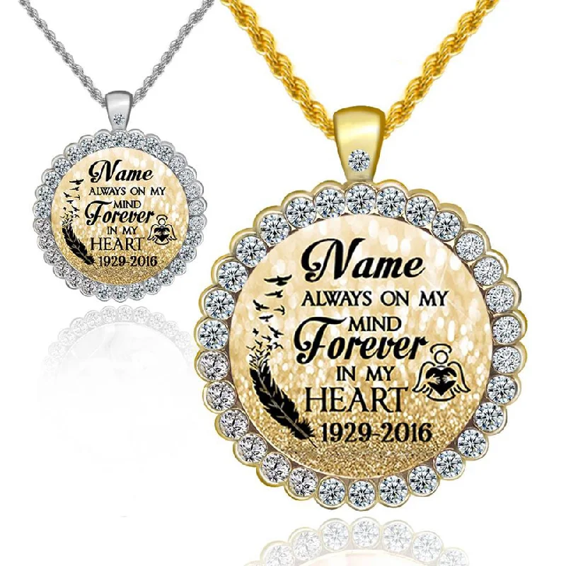 Best necklaces and pendants with statement designs for a fashionable accessory-Always On My Mind Forever In My Heart - Personalized Necklace