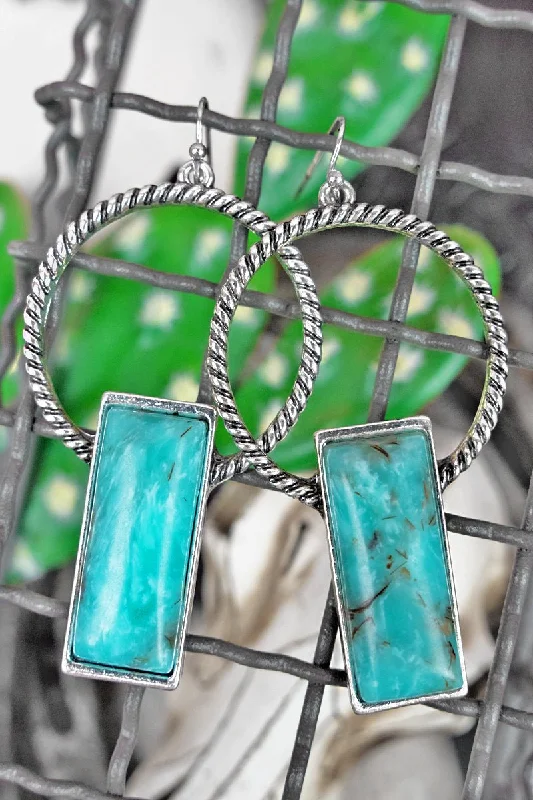 Drop Earrings for Beach Outfit -SALE! Turquoise Dorena Bridge Earrings