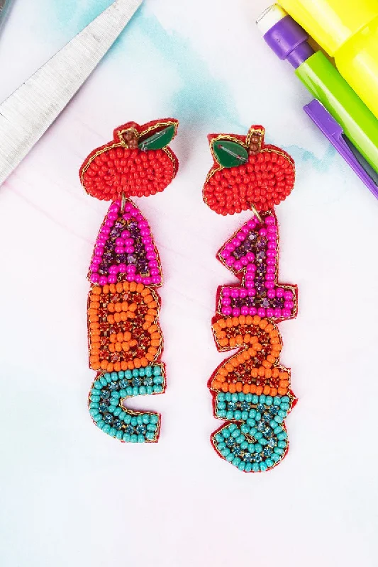 Minimalist Drop Earrings with Simplicity -Learning ABCs and 123s Seed Bead Earrings