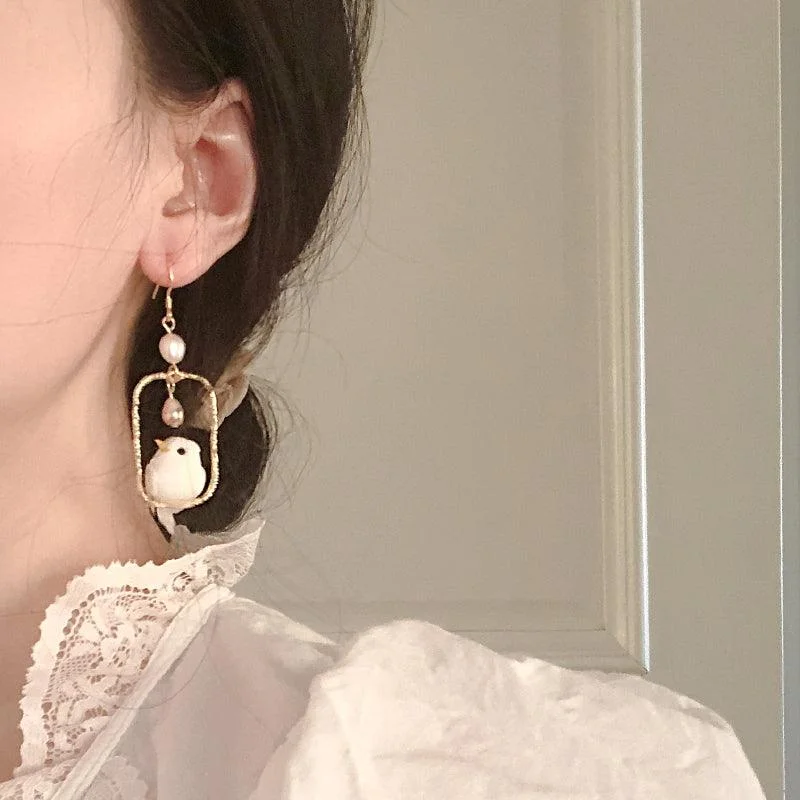 Lightweight Drop Earrings for All Day -Simulated Bird Earrings With Ancient Style Creativity