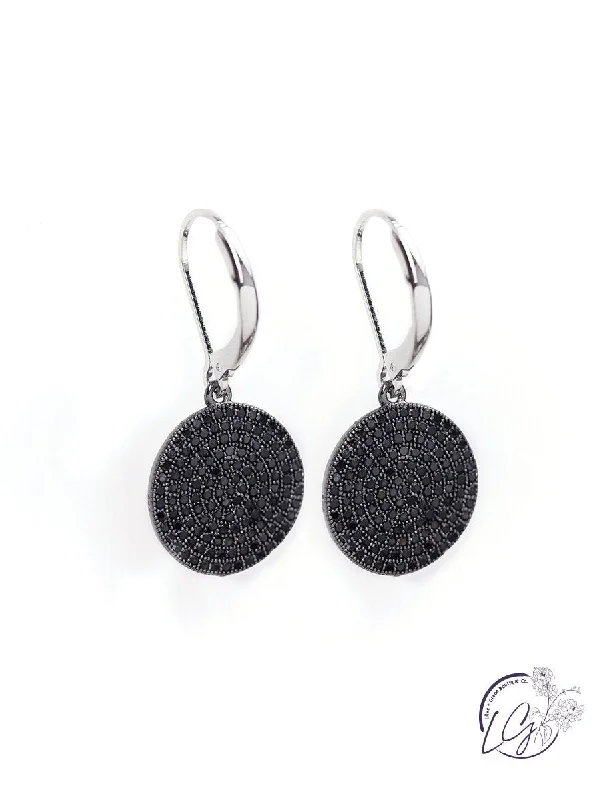 Vintage Drop Earrings with Patina -Midnight Statement Earrings