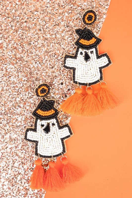 Drop Earrings for Party Look -SALE! Something Wicked This Way Comes Seed Bead Tassel Earrings