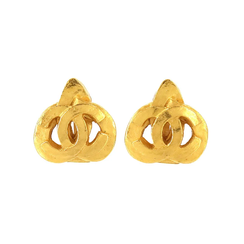 Triangular Drop Earrings for Edge -Chanel   Plating Clip Earrings (Pre-Owned)