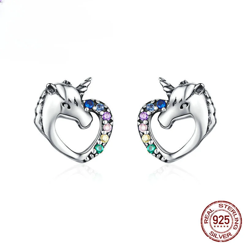 Gemstone and Diamond Drop Earrings for Opulence -Wholesale 925 Sterling Silver Unicorn Colored Zircon Earrings