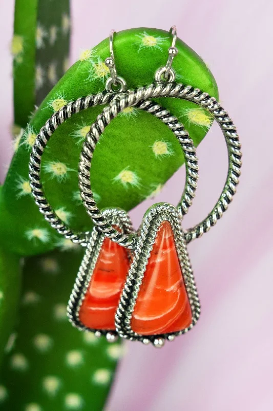 Drop Earrings for Evening Gown -SALE! Orange Dorena Lake Earrings