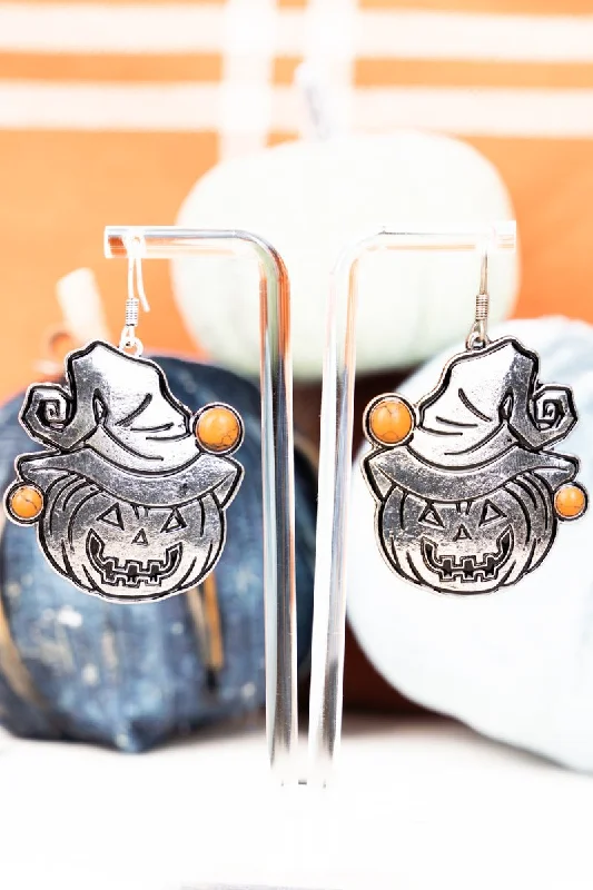 Drop Earrings with Polished Shine -SALE! Orange Halloween Central Pumpkin Earrings