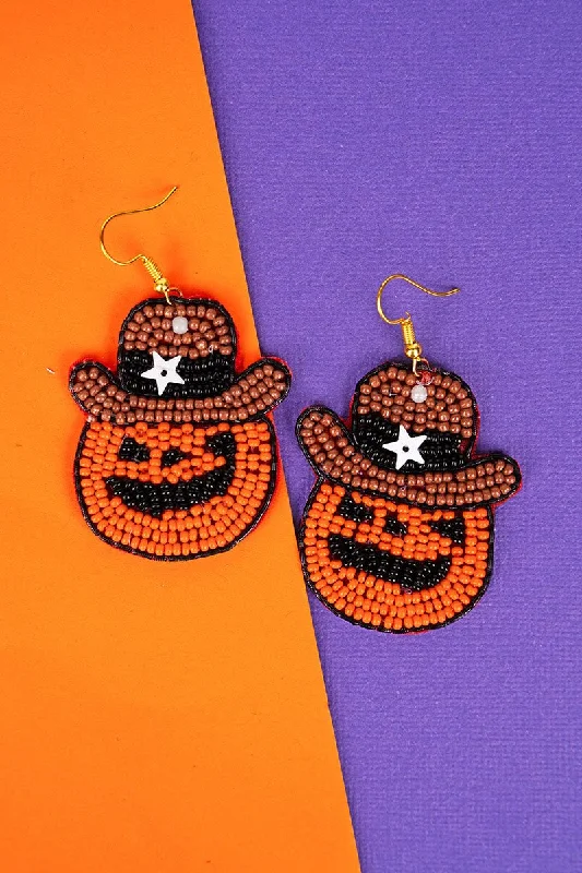 Drop Earrings with Chevron Designs -SALE! Sheriff Jack Seed Bead Earrings