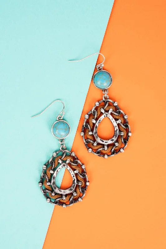 Drop Earrings for Yoga Session -SALE! Turquoise Wakefield Teardrop Earrings