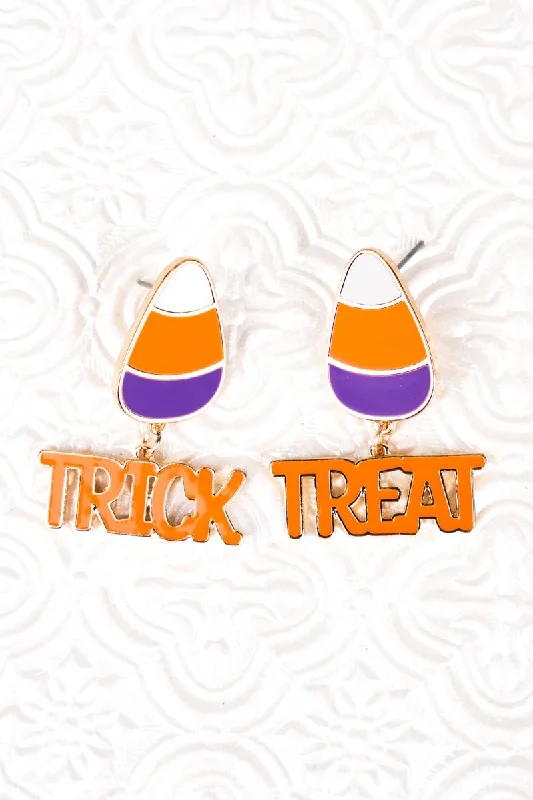 Gemstone and Diamond Drop Earrings for Opulence -Candy Corn Trick Or Treat Earrings