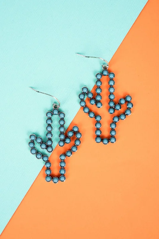 Drop Earrings with Animal Motifs -SALE! Turquoise Lexa Cactus Earrings