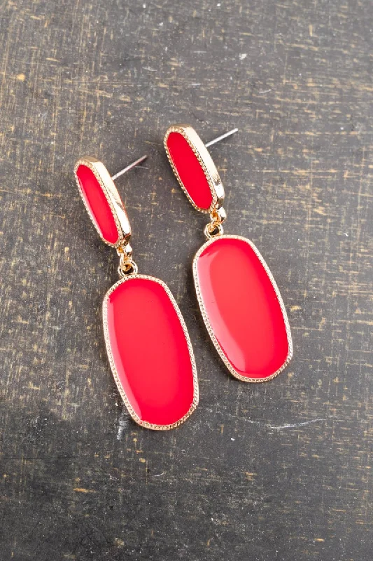 Drop Earrings for Work Attire -Kassandra Neon Pink Goldtone Earrings