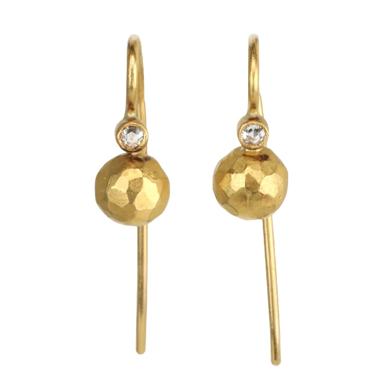 Drop Earrings for Casual Outfit -22K Gold "Diamond Sphere" Earrings