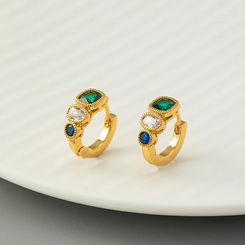 Drop Earrings for Formal Attire -Wholesale Emerald Zircon Earrings