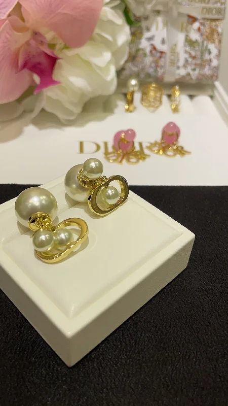 Gold Drop Earrings for Women -New Pearl Color Series Earrings EHC117