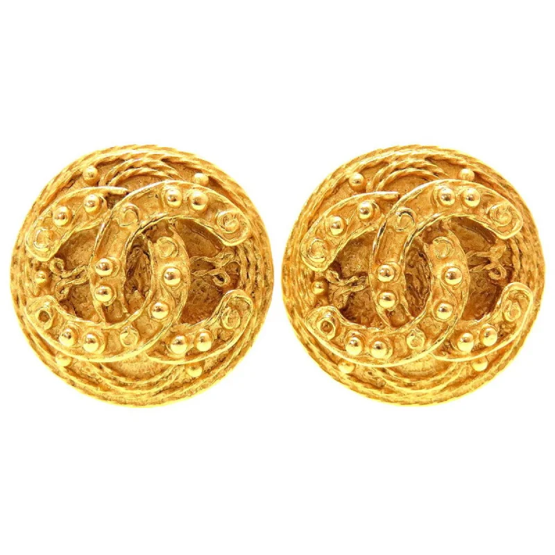 Drop Earrings with Hammered Finish -Chanel Metal Clip Earrings (Pre-Owned)