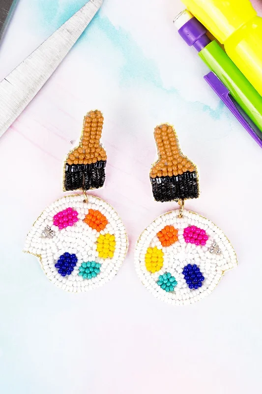 Contemporary Drop Earrings for Fashion -Paint a Picture Seed Bead Earrings