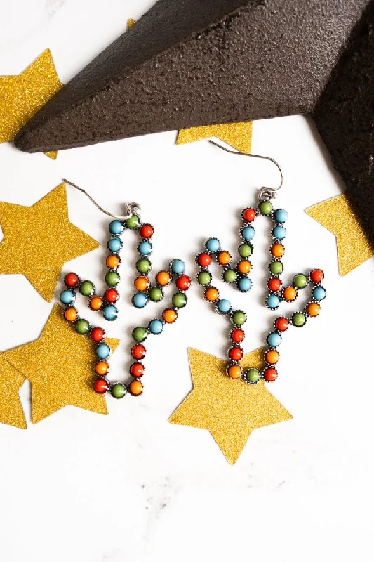 Drop Earrings for Birthday Celebration -SALE! Multi-Color Lexa Cactus Earrings