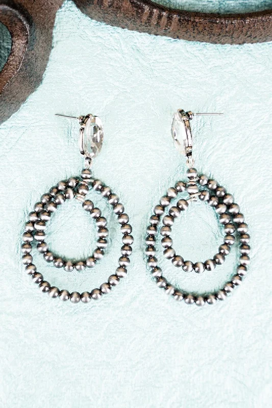 Drop Earrings with Textured Surface -Crystal Morrow Creek Silver Pearl Earrings