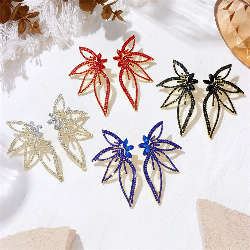 Diamond Drop Earrings for Luxury -Wholesale Exaggerated Diamond Large Butterfly Earrings