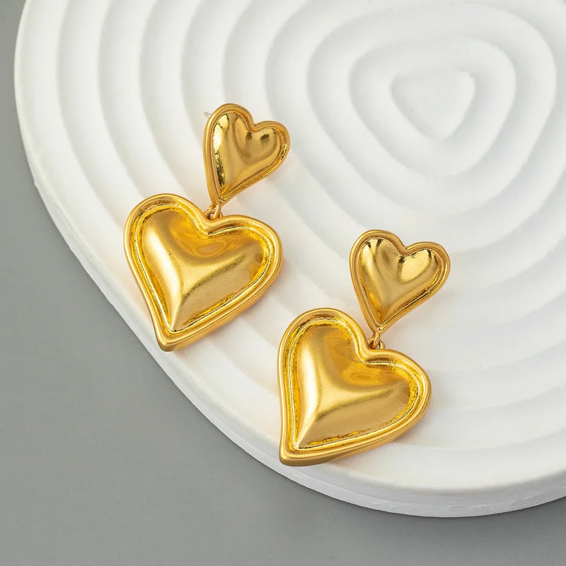 Drop Earrings for Everyday Glamour -Wholesale Gold Plated Love Earrings