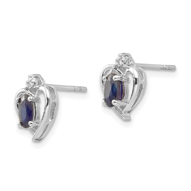 Hoop earrings with open designs for a modern, lighthearted vibe-14k White Gold Gemstone Diamond (L-17 mm, W-10 mm)