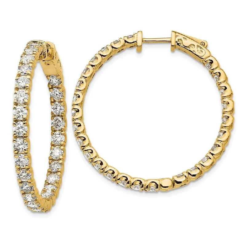 Hoop earrings with pearl accents for a chic and classic style-14k Yellow Gold True Origin Lab-Grown Diamond Hoop Earrings, VS/E- 4.836 cttw (L-29 mm, W-29 mm)