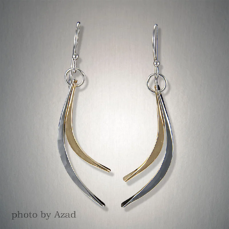 Best hoop earrings with minimal embellishments for a sleek and modern look-2108 - Dangling Double Curves